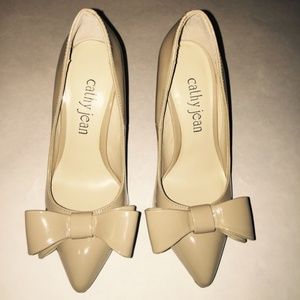 Cathy Jean NUDE/Beige Bow High Heels